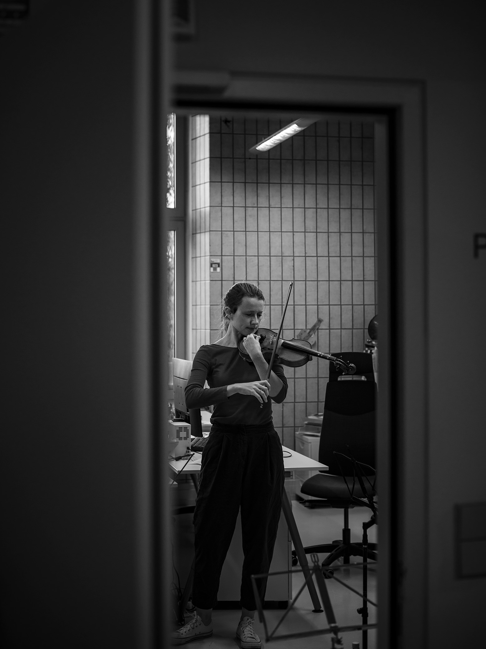 Zoryana Antonyak mit ihrem Instrument